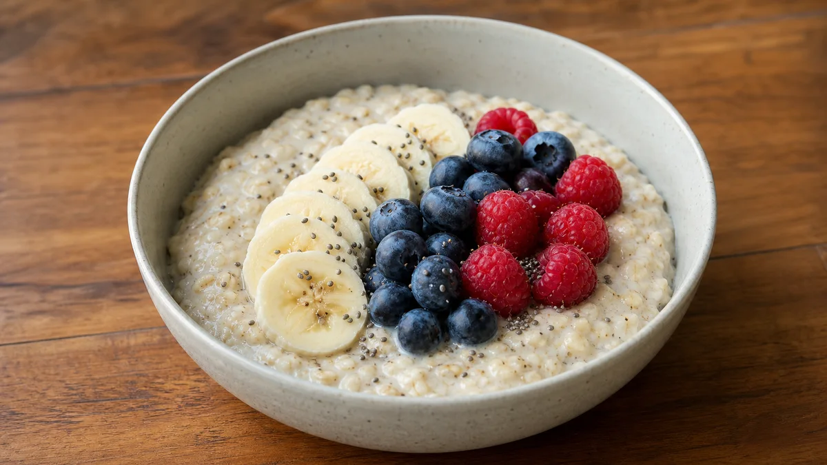 Mingau de aveia com banana